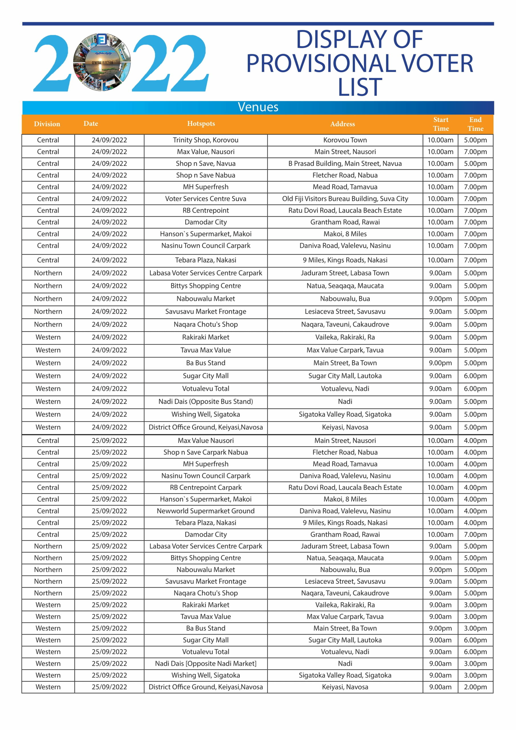 Provisional Voter List | Fijian Elections Office