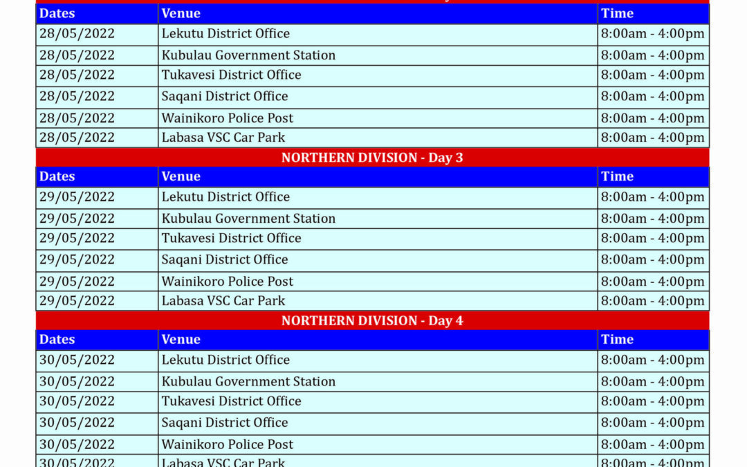 FEO Announces Voter Registration Drive for the Northern Division