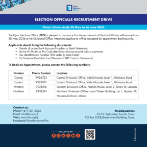 Recruitment of Election Officials(FB) -Extended phase 1